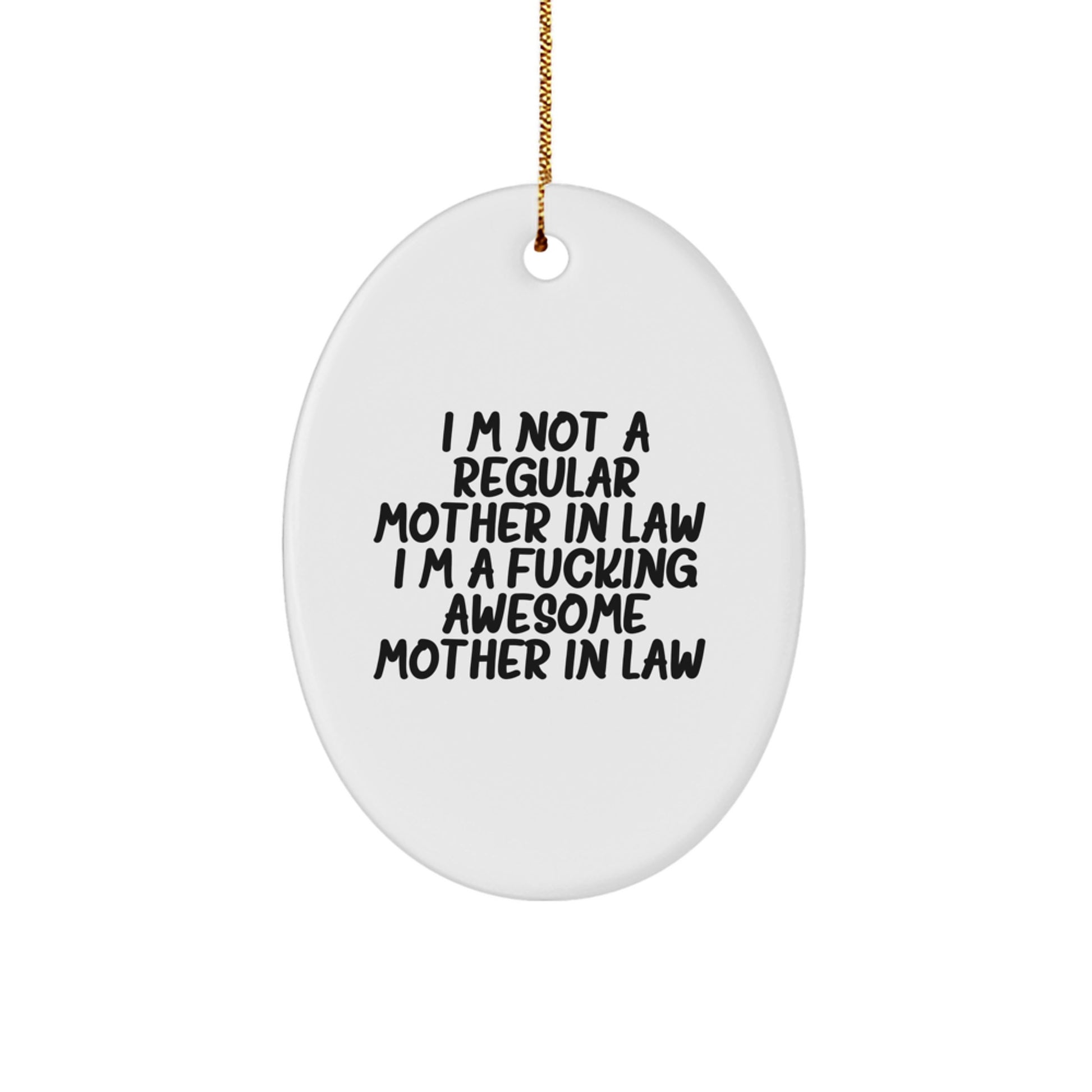 F--king Awesome Mom-in-law Oval Ornament, Gifts from Men to Mom-in-law, Funny Christmas Unique Gifts for Family - Image 1