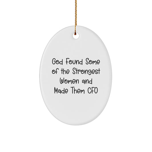 CFO Gifts for Christmas, Funny Quote Oval Ornament, Gifts from Family to CFO, CFO Women, CFO Men, Oval Ornament for CFO Office - Image 1