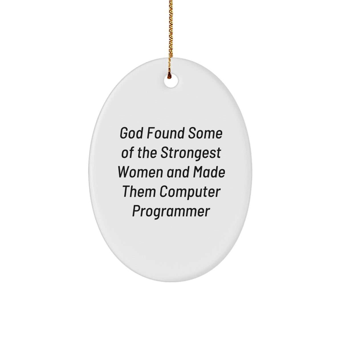Funny Computer Programmer Oval Ornament Gifts from Men to Women Friends - Christmas Unique Computer Programmer Gifts for Family - Image 1
