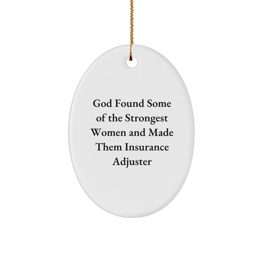 Funny Insurance Adjuster Gifts from Women for Men Oval Ornaments for Christmas - Image 1