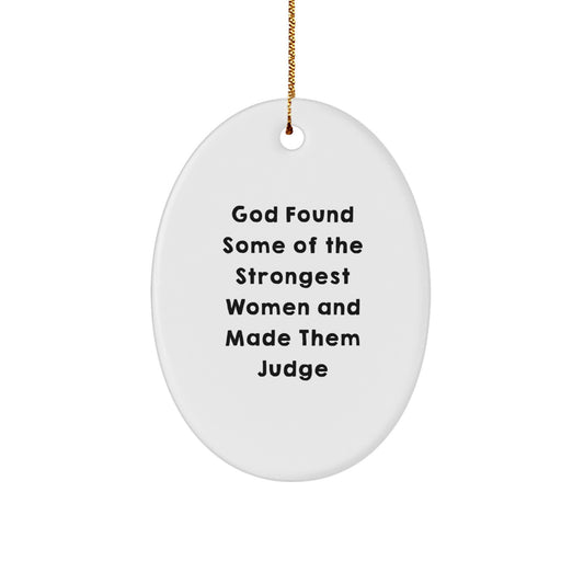 Funny Judge Oval Ornament, Gifts from Men to Women, Unique Christmas Unique Gift Ideas for Judge, Oval Shaped Decorative Figure - Image 1