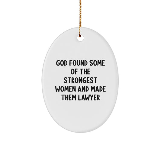 Funny Lawyer Gifts from Friends, Inspirational Oval Ornament for Lawyer Men, Christmas Unique Gifts for Lawyer Women - Image 1