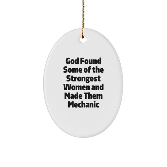 Funny Mechanic Gifts from Friends, Oval Ornament for Mechanic, Unique Christmas Unique Gifts for Men - Image 1
