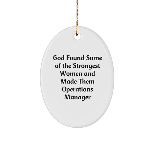 Funny Operations Manager Gifts from Women, Oval Ornament for Her Office Desk, Unique Christmas Unique Gifts for Operations Manager Women - Image 1