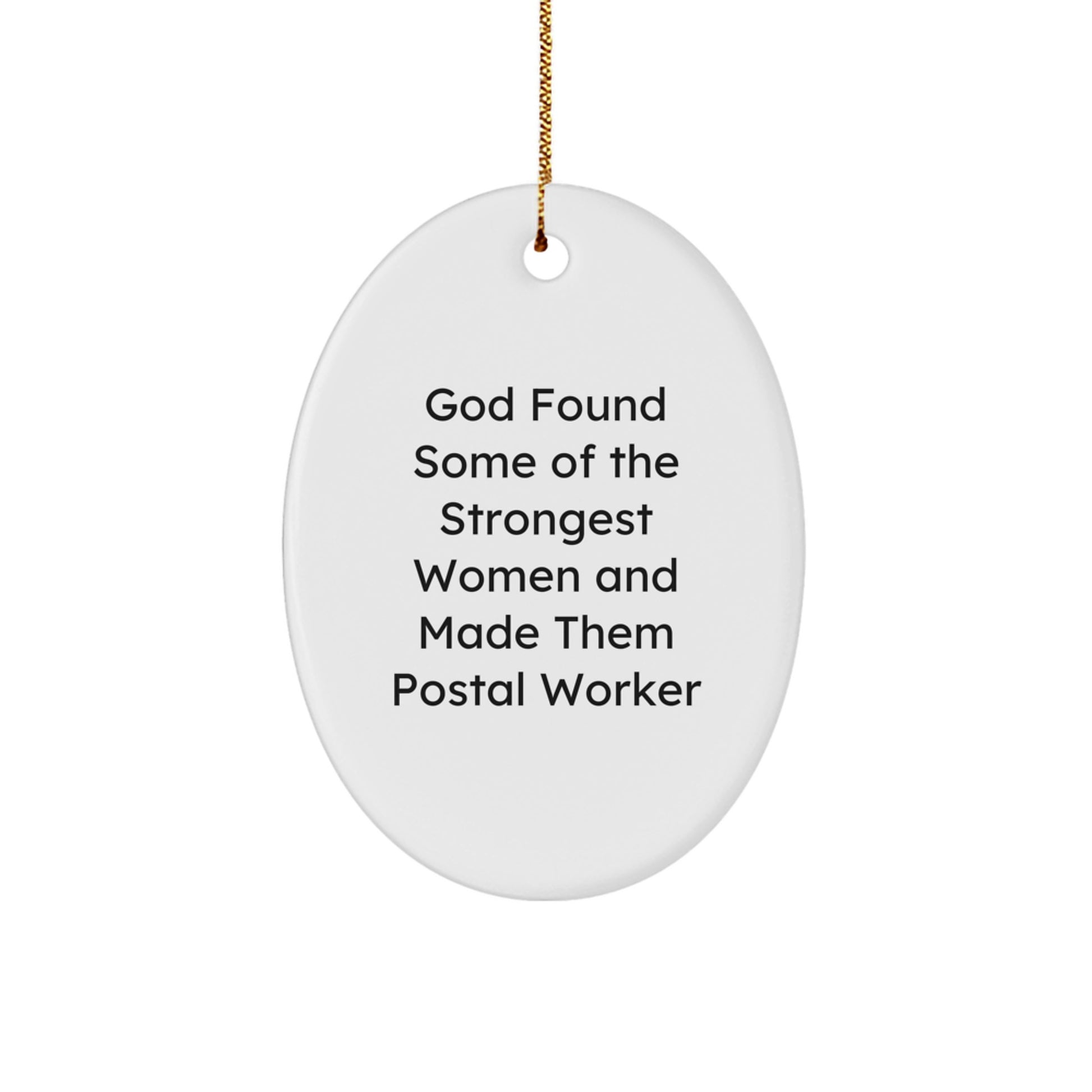 Funny Postal Worker Oval Ornament Gifts from Friends for Women on Christmas Unique - Image 1