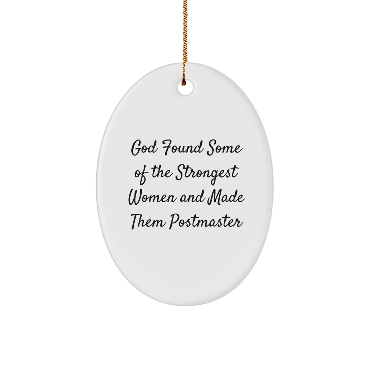 Funny Postmaster Gifts for Women, Oval Ornament, Christmas Unique Presents from Friends to Postmaster - Image 1
