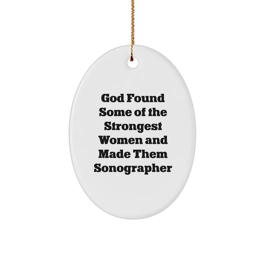 Funny Sonographer Gifts for Women, Unique Oval Ornament from Men to Friends on Christmas - Image 1