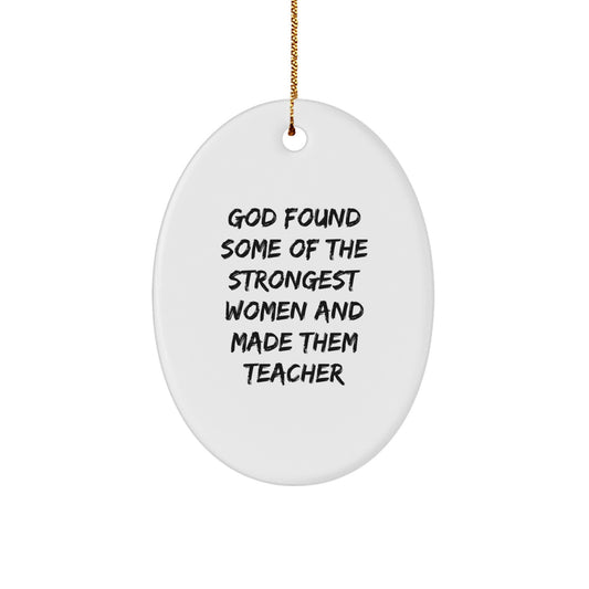 Funny Teacher Gifts from Men, Women, Friends, Coworkers, Family - Oval Ornament for Teacher Appreciation, Christmas Unique Gifts - Image 1