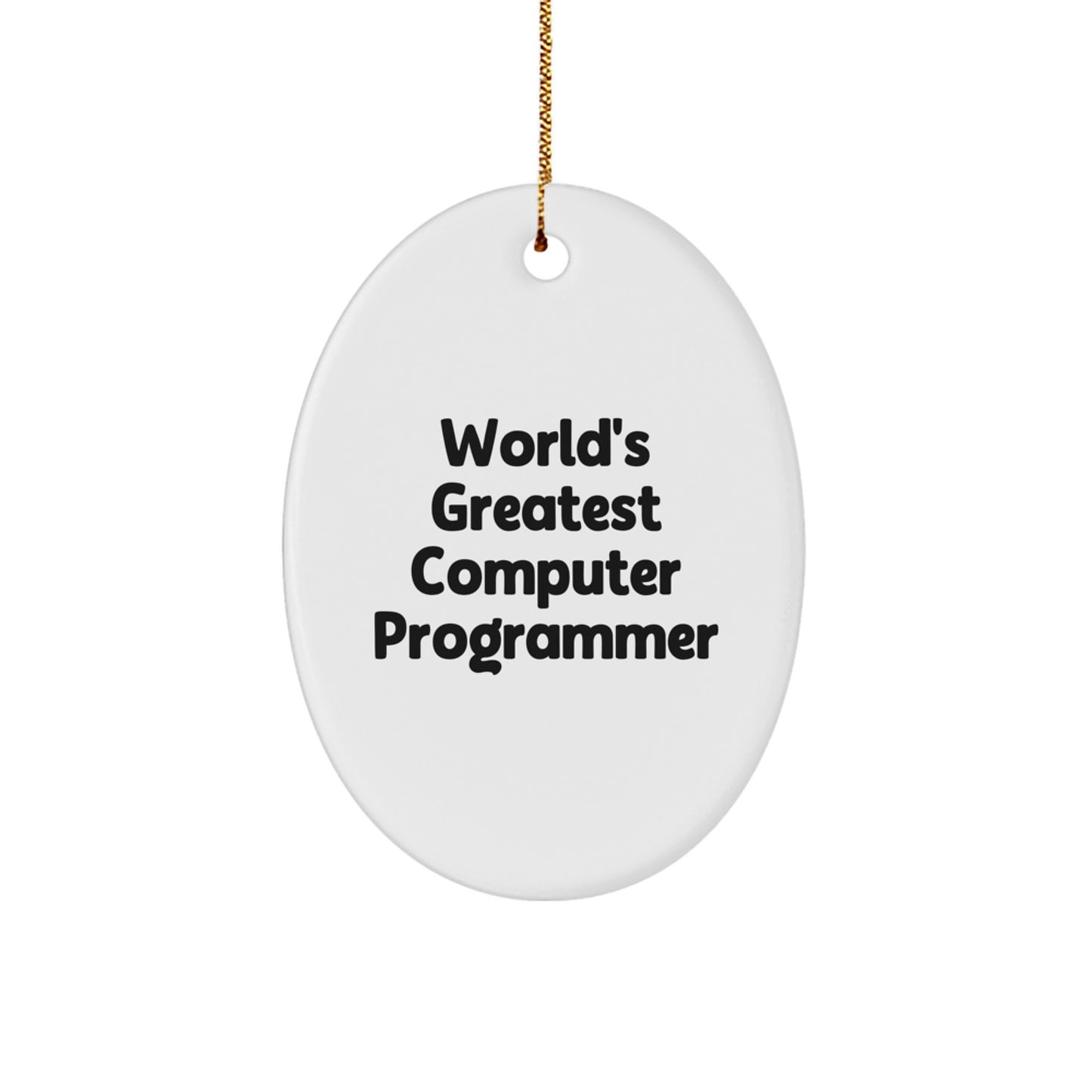 Funny Computer Programmer Gifts from Friends, Oval Ornaments for Computer Programmer Men, Merry Christmas Unique Gifts - Image 1