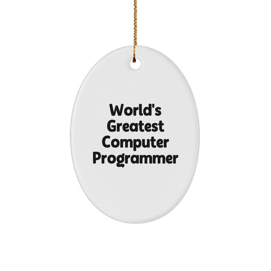 Funny Computer Programmer Gifts from Friends, Oval Ornaments for Computer Programmer Men, Merry Christmas Unique Gifts - Image 1