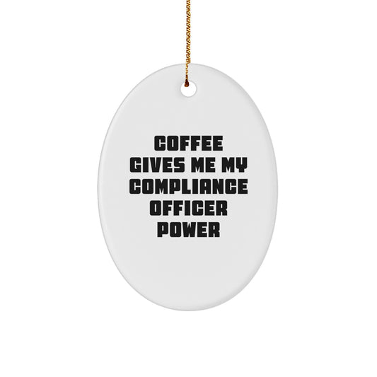 Compliance Officer Oval Ornament, Funny Quote Gift for Compliance Officer Friends, Christmas Unique Gifts from Family to Compliance Officer - Image 1