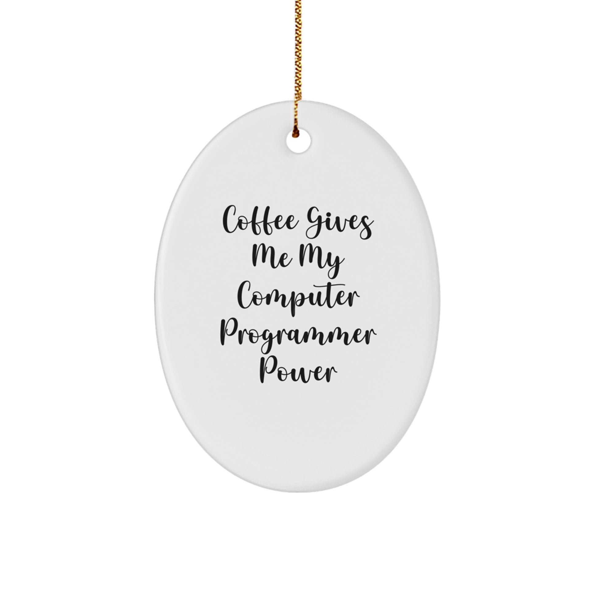 Computer Programmer Oval Ornament Funny Quote Gifts from Friends for Christmas - Image 1