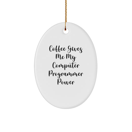 Computer Programmer Oval Ornament Funny Quote Gifts from Friends for Christmas - Image 1
