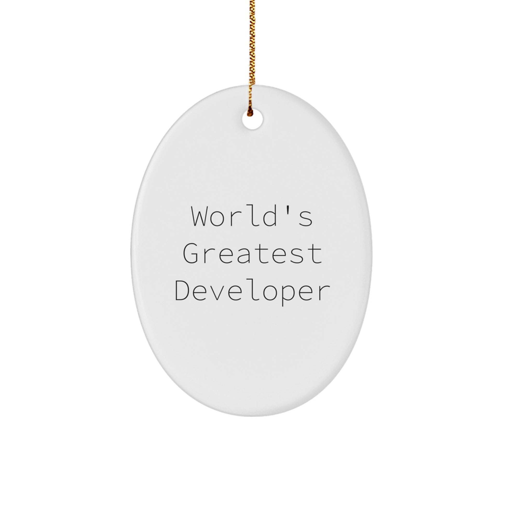 World's Greatest Developer Oval Ornament, Funny Developer Gifts for Developer, Unique Oval Ornaments for Christmas - Image 1
