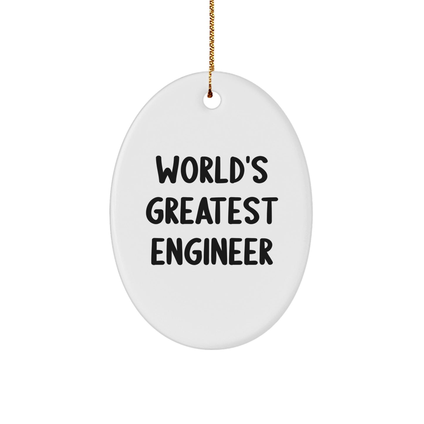 Funny Engineer Gifts from Friends, Christmas Unique Presents for Men, Woman, Coworkers, Oval Shaped MDF Ornament - Image 1
