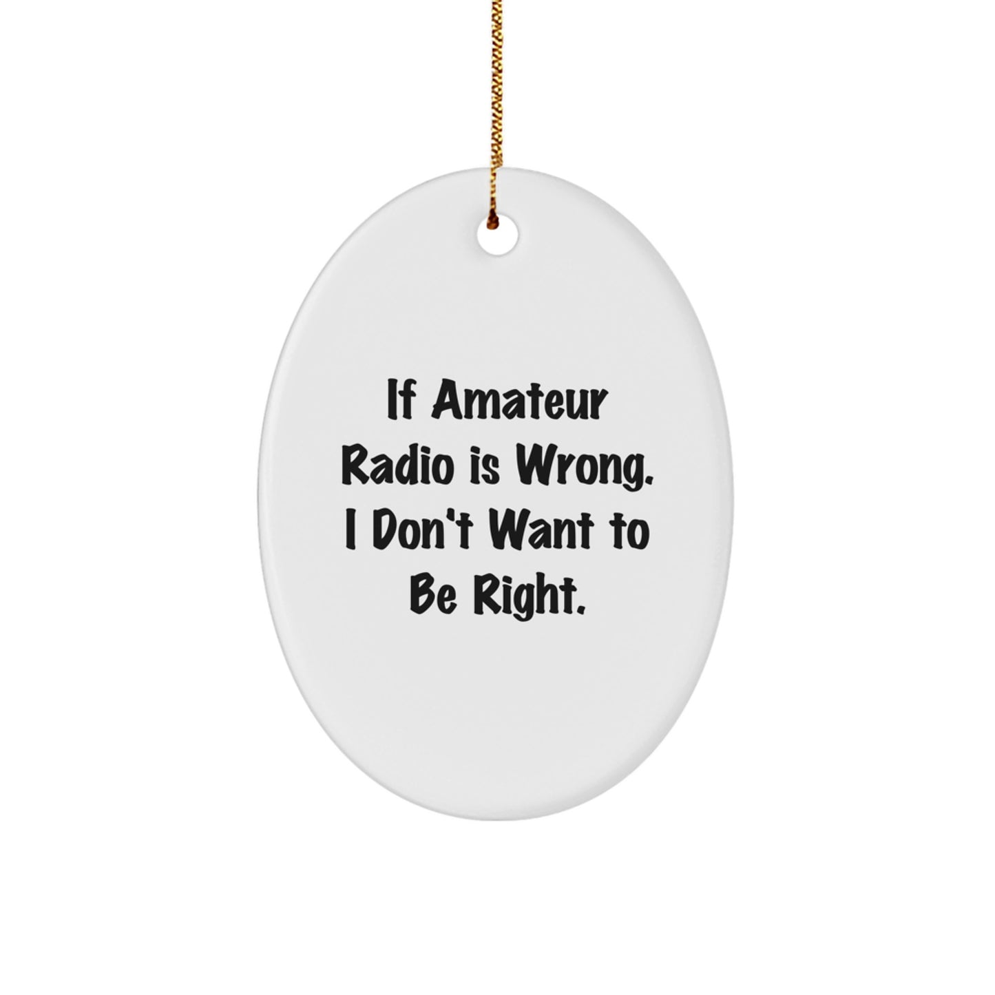 Amateur Radio Enthusiasts Gifts from Friends for Christmas - Oval Ornament with Funny Quote - Image 1