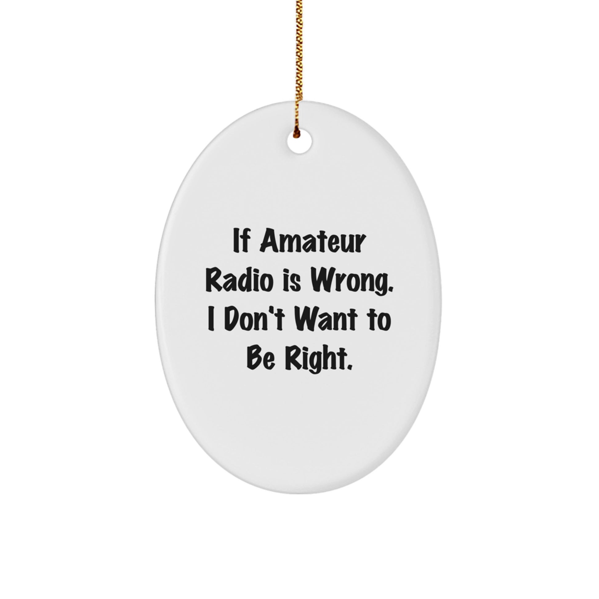 Amateur Radio Enthusiasts Gifts from Friends for Christmas - Oval Ornament with Funny Quote - Image 1