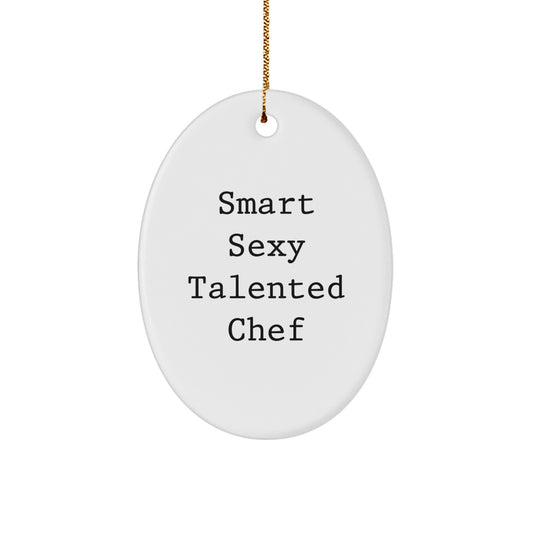 Funny Chef Quotes Oval Ornament for Kitchen Decor, Gifts for Men from Friends, Unique Christmas Unique Gifts for Chef - Image 1