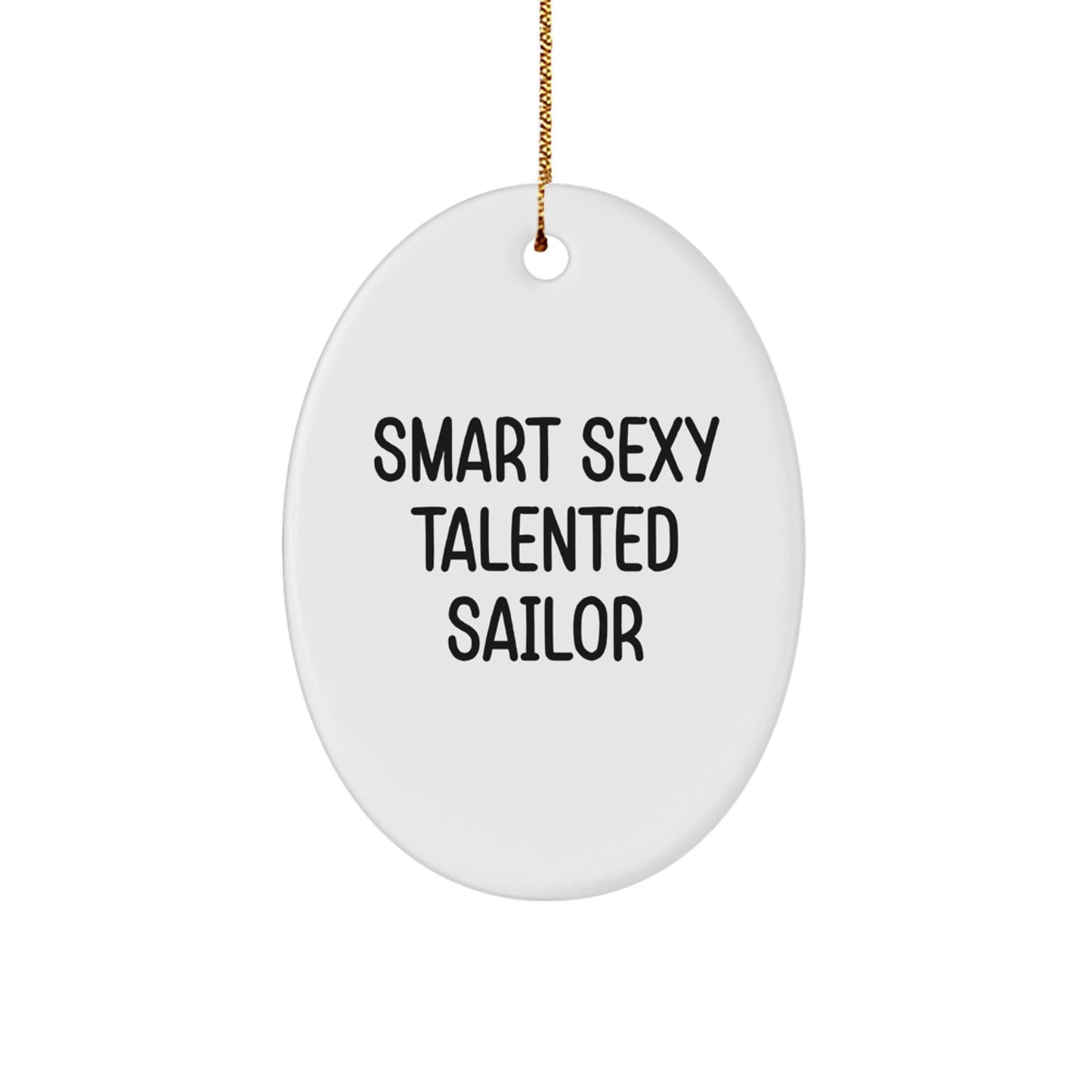 Funny Sailor Oval Ornament Gifts from Friends for Men Christmas Unique - Image 1