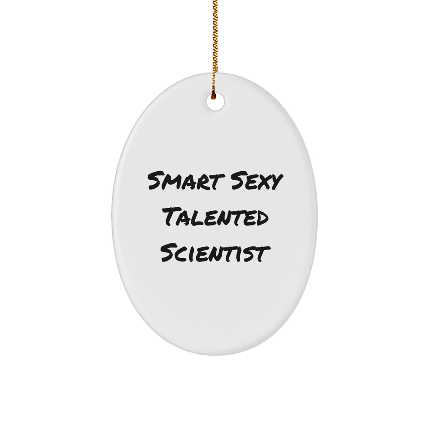 Funny Scientist Oval Ornaments for Christmas Unique Gifts from Men to Friends' Scientist Colleagues - Image 1