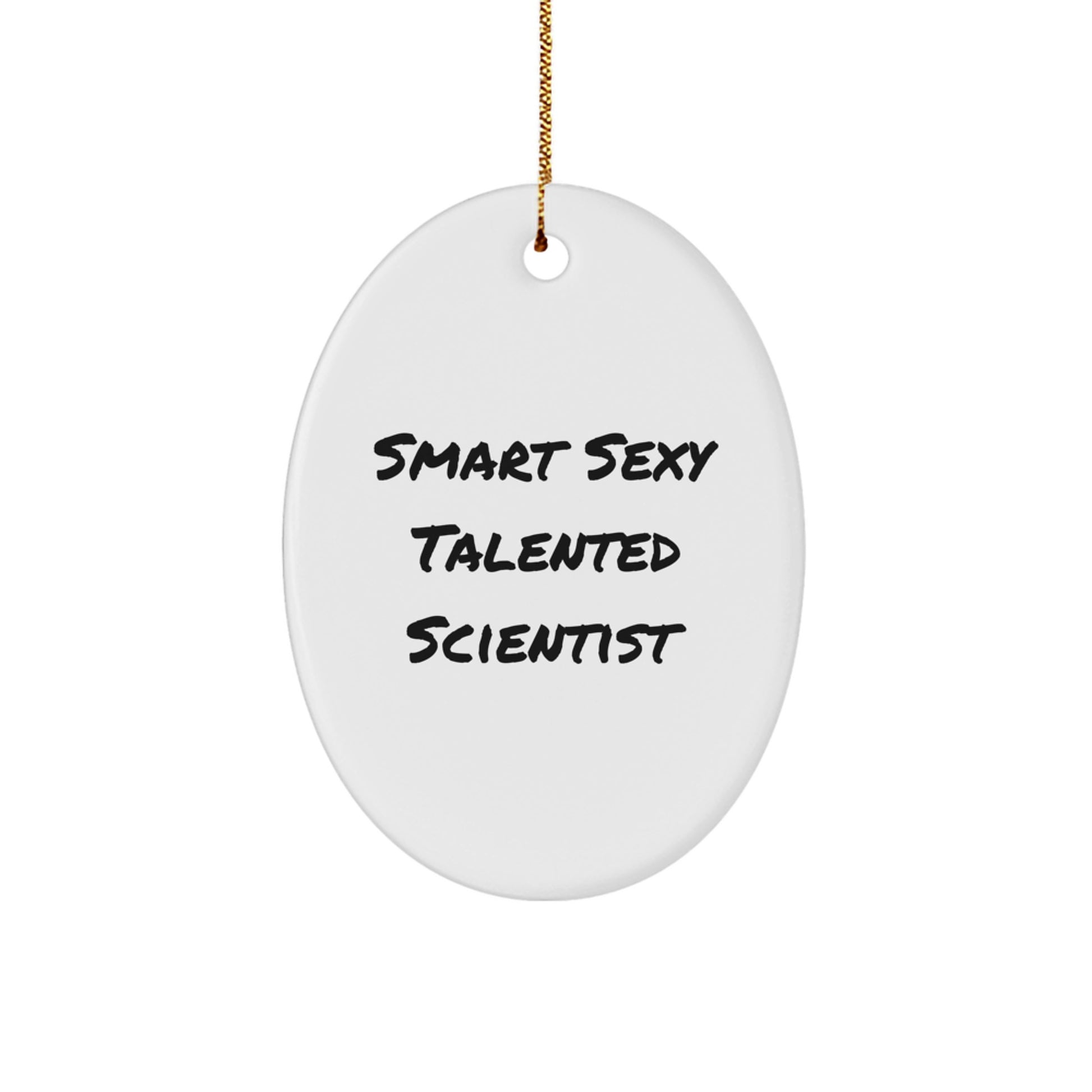 Funny Scientist Oval Ornaments for Christmas Unique Gifts from Men to Friends' Scientist Colleagues - Image 1