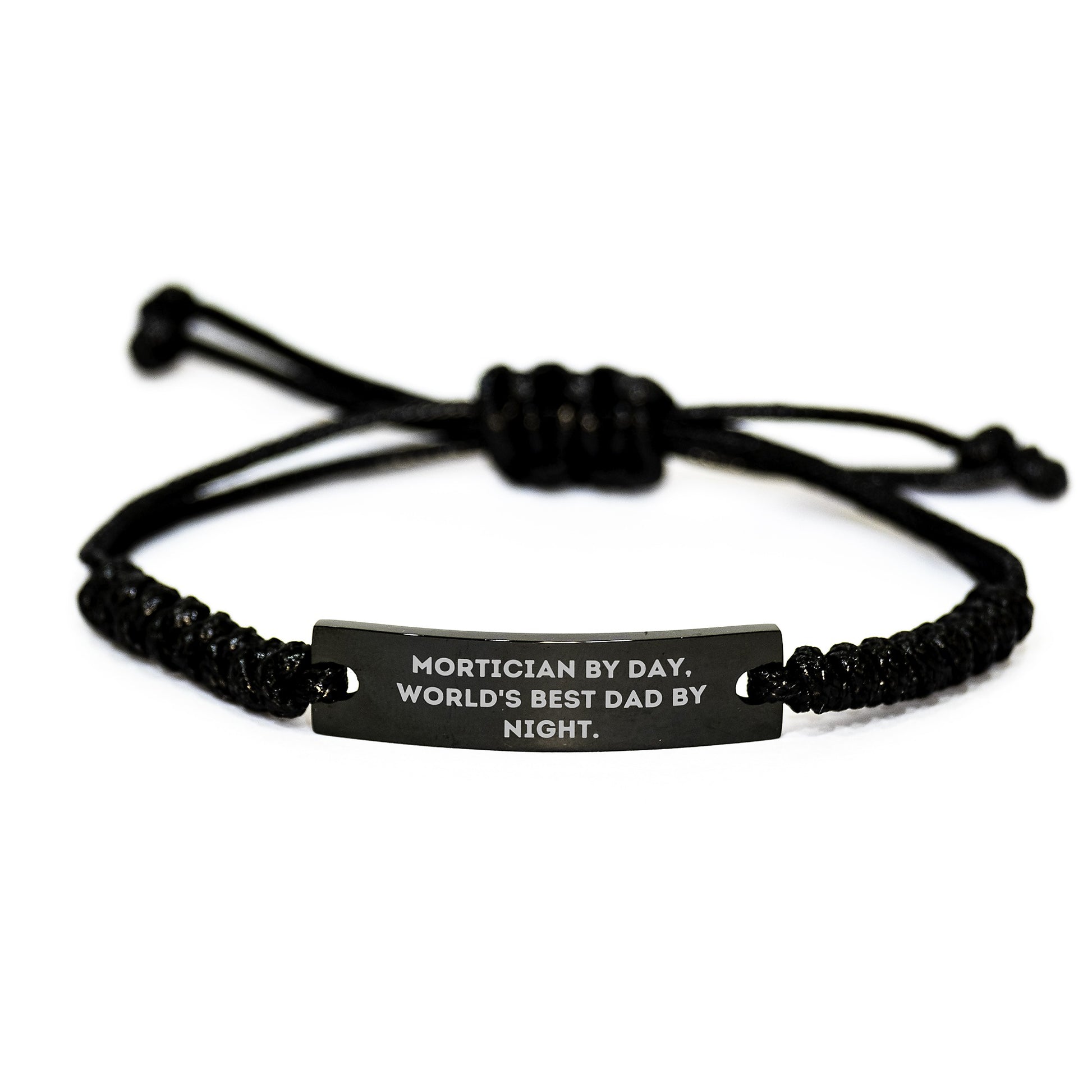 Mortician Gifts, Funny Rope Bracelet, Unique Christmas Unique Gifts for Mortician by Day, World's Best Dad by Night. - Image 1
