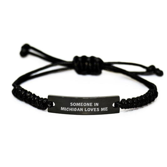 Michigan Gifts from Men to Friends - Funny Quote Rope Bracelet Adjustable 3.34-9.84in, Birthday Unique Gifts for Michigan Lovers - Image 1