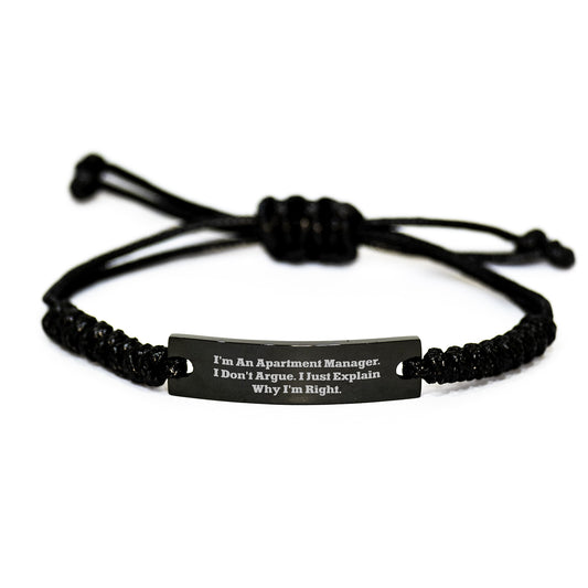 Funny Quote Rope Bracelet Gifts for Apartment Manager Men from Women Friends Valentine's Unique - Image 1
