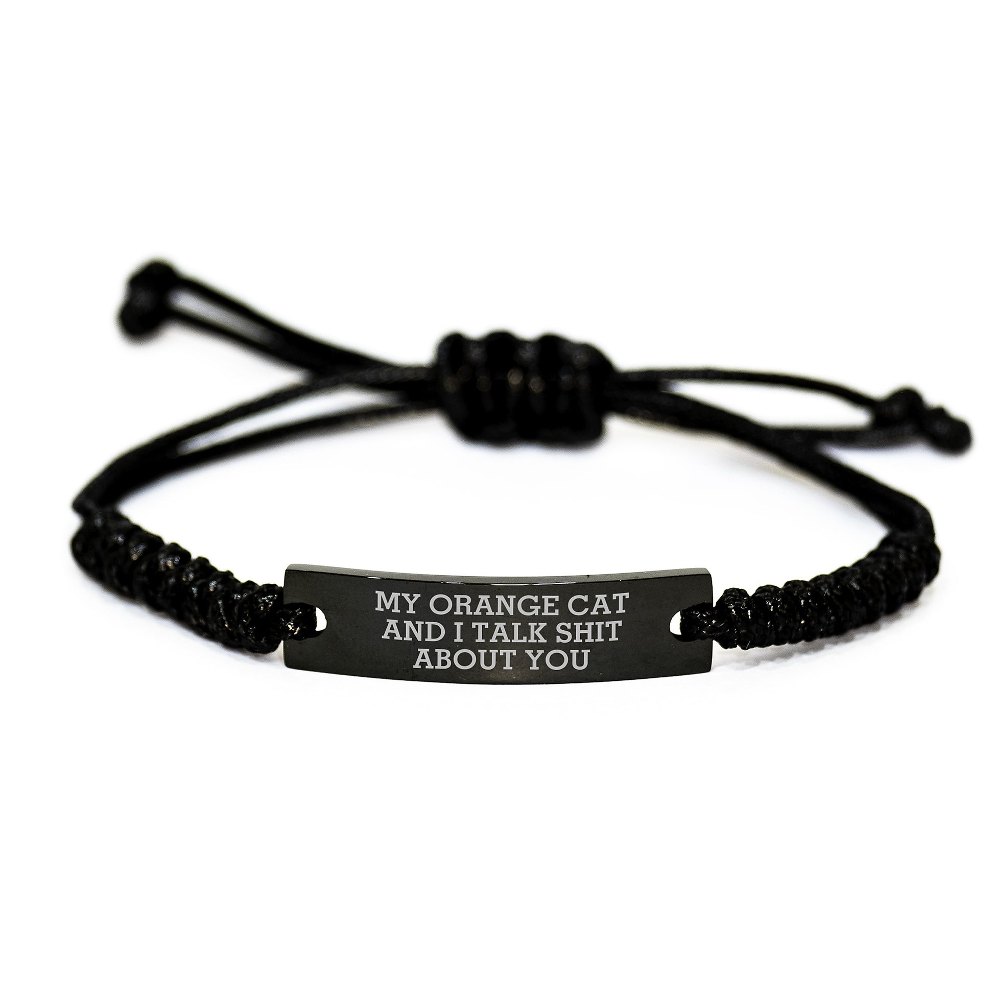 Gifts from Men to Orange Cat Lovers, Funny Rope Bracelet for Women, My Orange Cat And I Talk Shit About You Quote, Mother's Day Unique Jewelry - Image 1