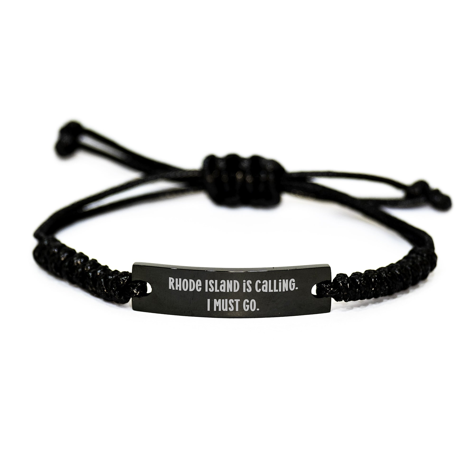 Rhode Island Rope Bracelet, Funny Quote 'Rhode Island Is Calling. I Must Go.' for Graduation Gifts for Men, Women, Friends, Coworkers, Family - Image 1