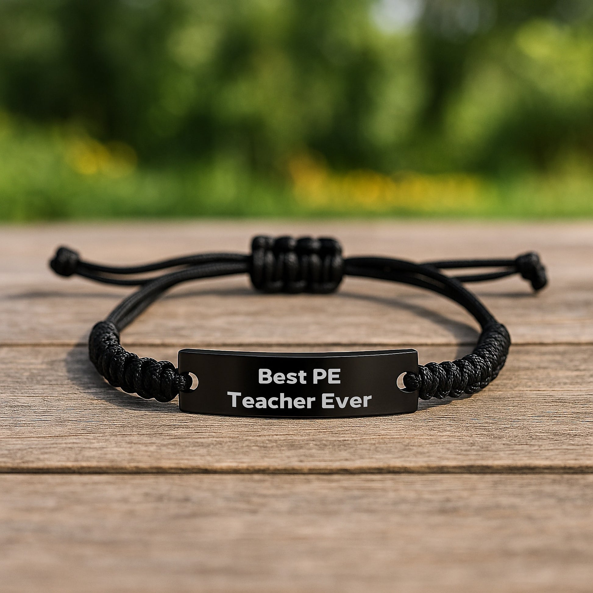 Funny PE Teacher Gifts for Him | Rope Bracelet with 'Best PE Teacher Ever' Quote, Christmas Unique Gifts for Men, Friends, Family from Husband, Sweetheart - Image 2