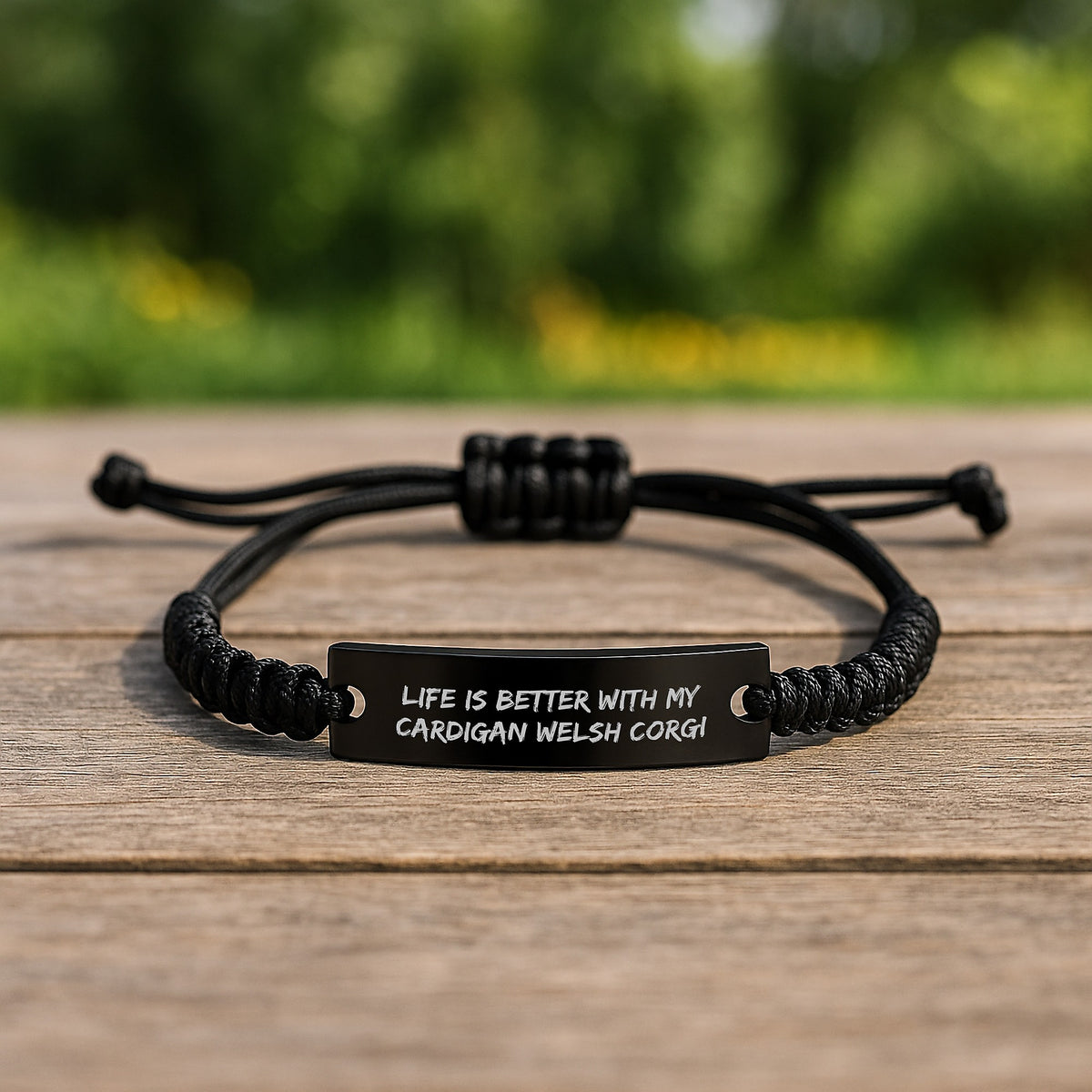 Funny Cardigan Welsh Corgi Dog Lovers Gifts from Friends to Family Birthday Rope Bracelet, Life Is Better With My Cardigan Welsh Corgi, Inspirational Quote - Image 2