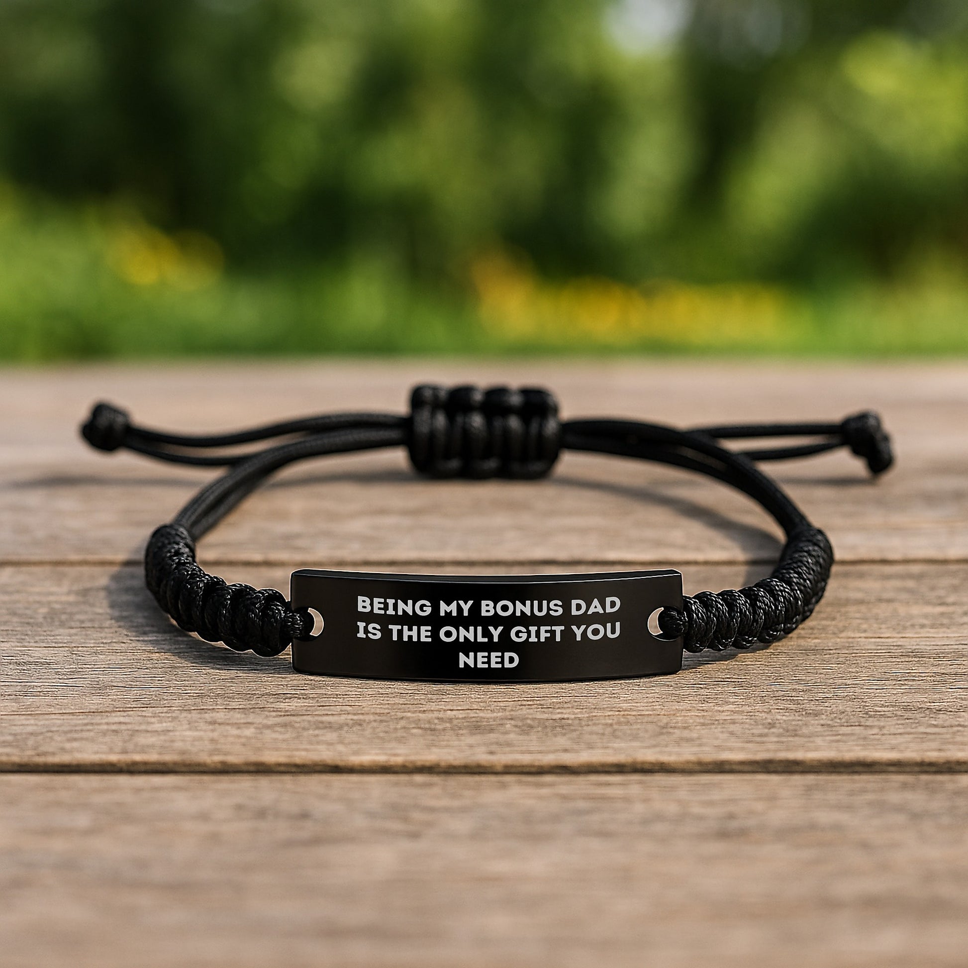 Funny Bonus Dad Gifts from Men to Graduation Unique Gifts for Bonus Dad Rope Bracelet - Image 2