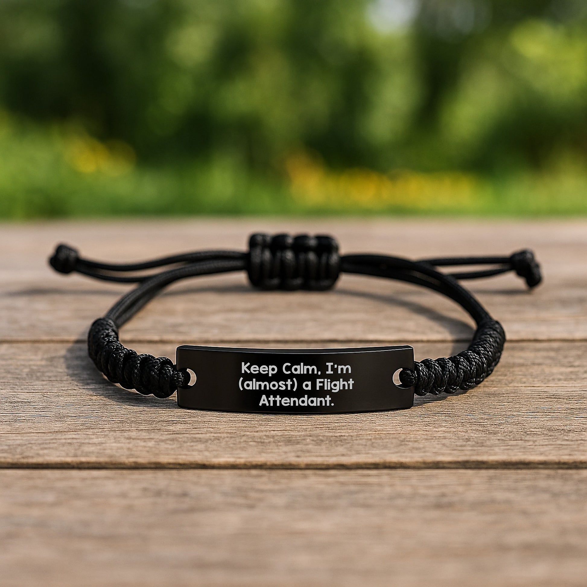 Funny Flight Attendant Rope Bracelets Gifts for Friends from Men - Keep Calm I'm almost A Flight Attendant, Gifts for Flight Attendant, Rope Bracelet, Christmas Unique Gifts - Image 2