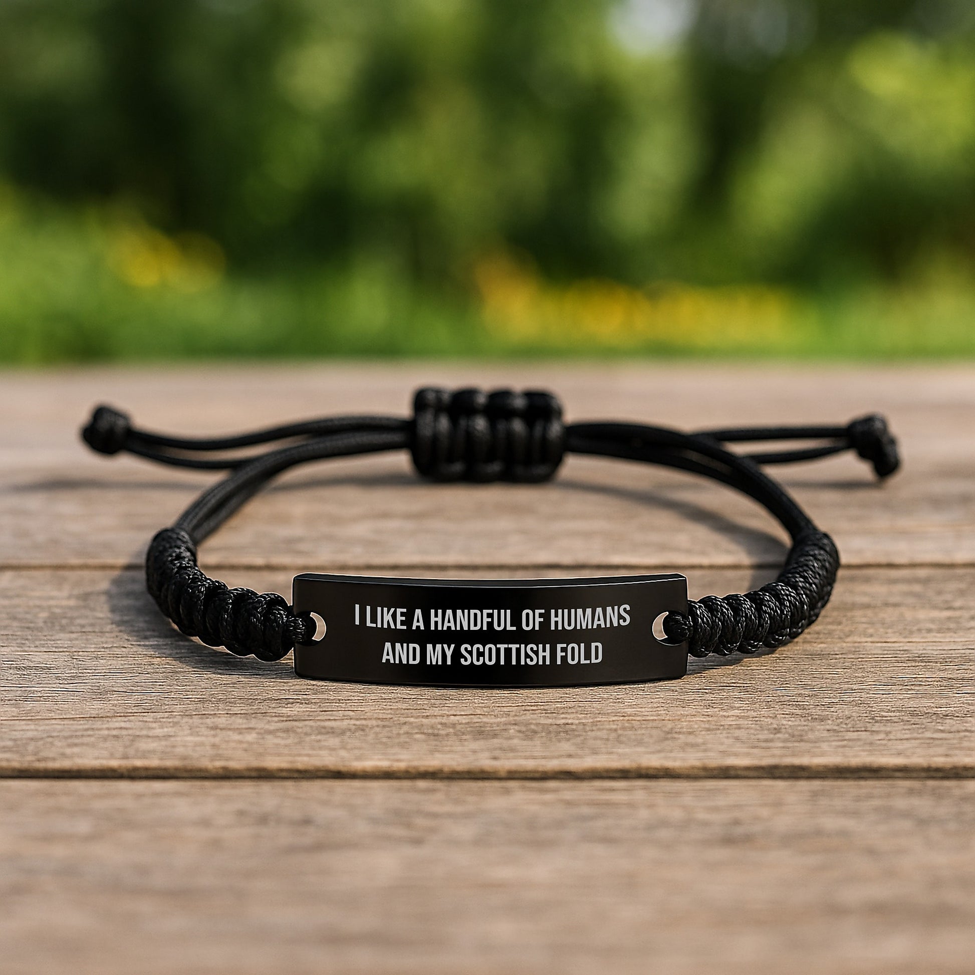 Funny Scottish Fold Cat Rope Bracelets for Scottish Fold Cat Lovers Gifts from Men to Women Friends Family - Adjustable Black Rope Christmas Unique Gifts - Image 2