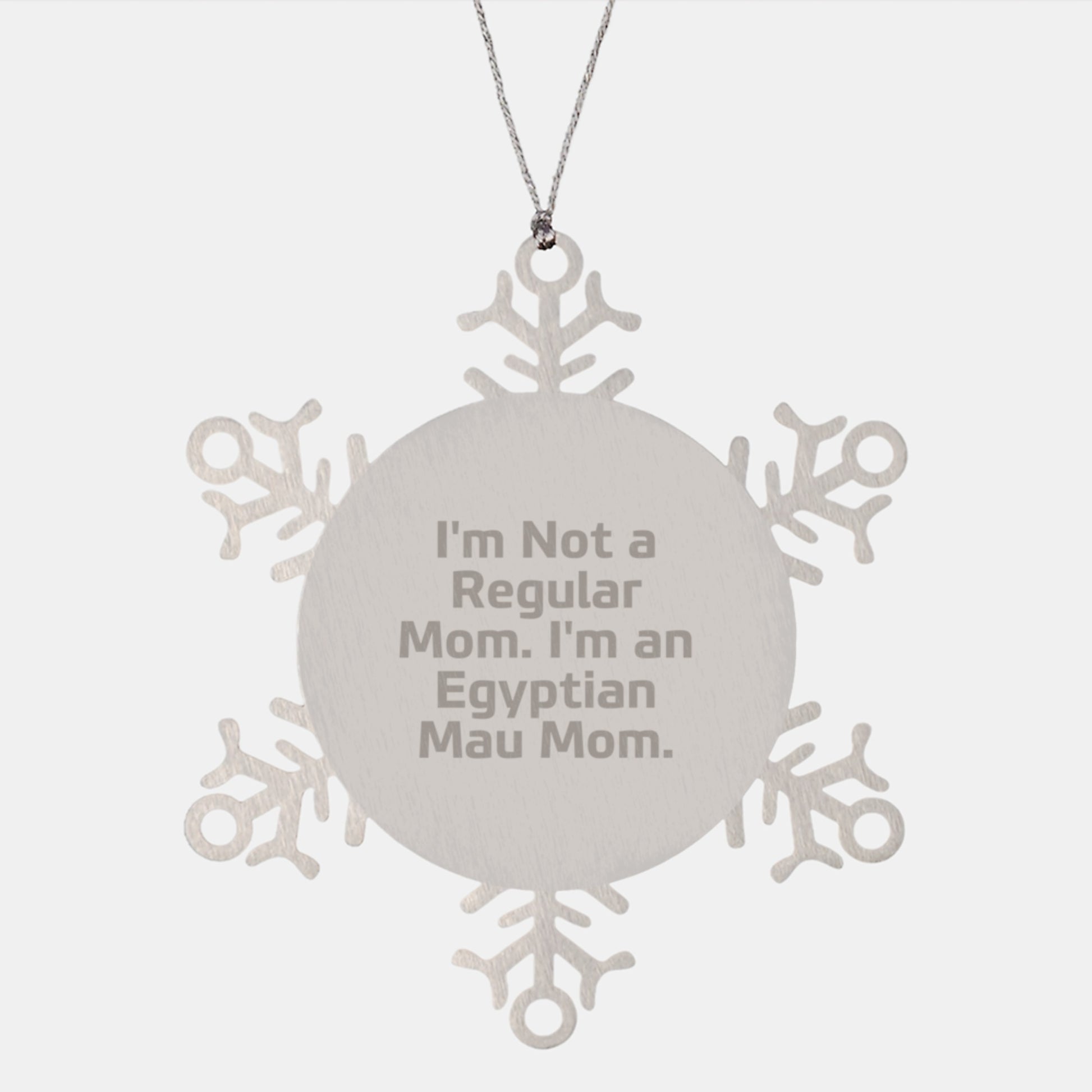 Egyptian Mau Cat Snowflake Ornament, Funny Mom Gifts for Egyptian Mau Cat Lovers, Christmas Unique Decorations from Mom to Egyptian Mau Cat Owners - Image 1