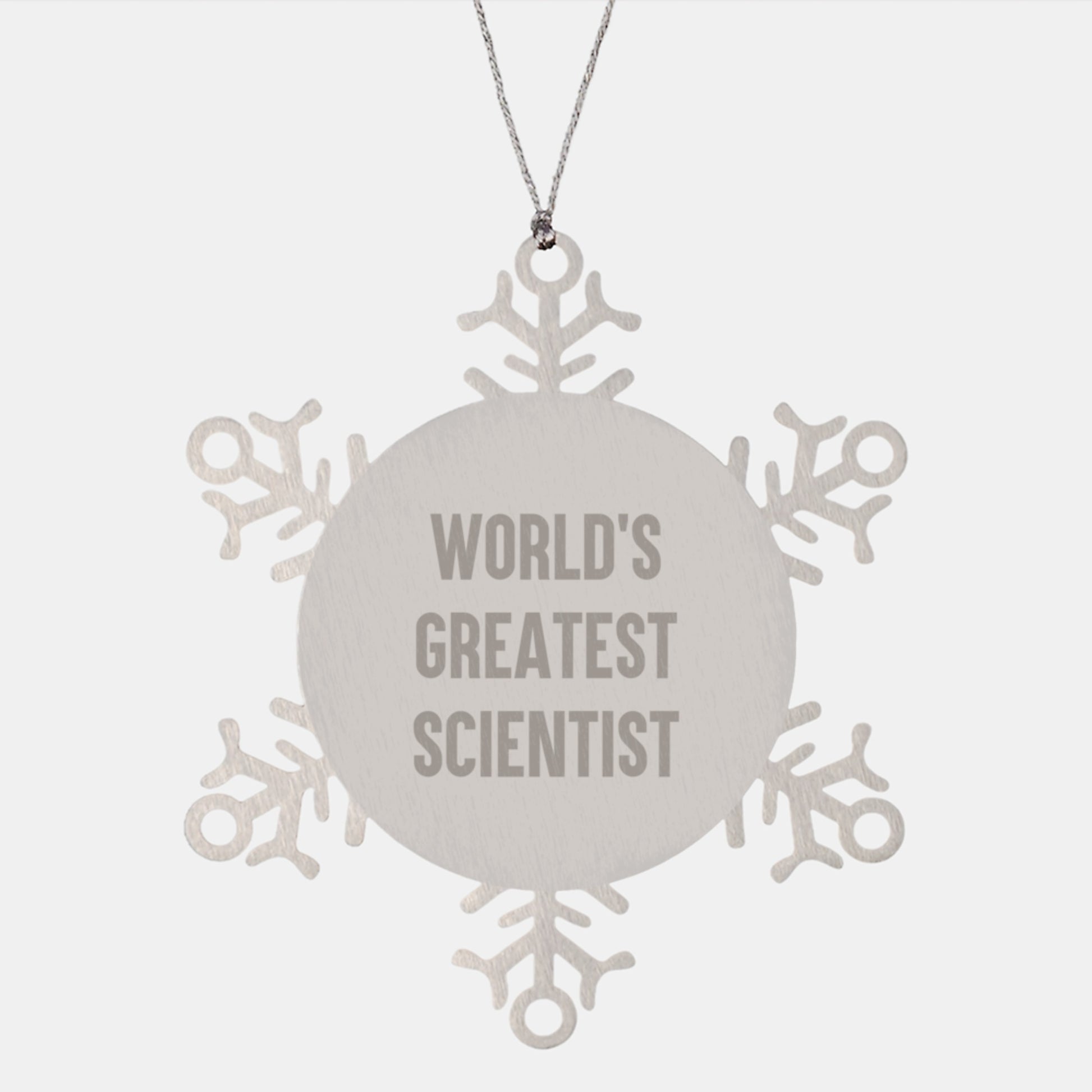 Funny Scientist Gifts from Friends for World's Greatest Scientist Snowflake Ornament - Image 1