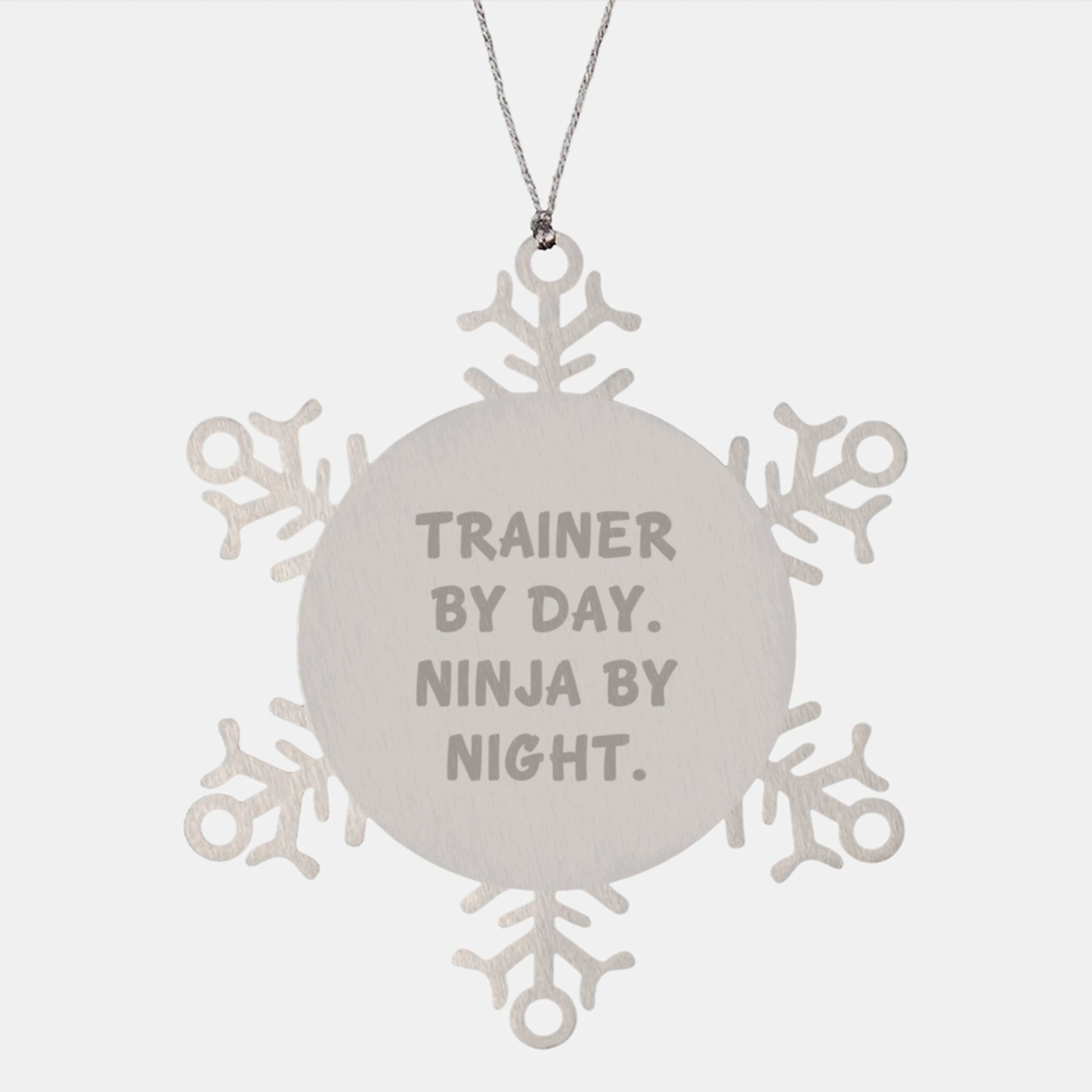 Trainer By Day, Ninja By Night Snowflake Ornament, Funny Christmas Unique Gift for Trainer, Gifts from Friends, Gifts for Trainer - Image 1