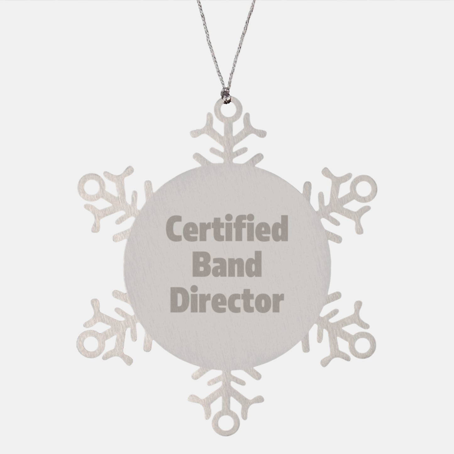 Funny 'Keep on Conducting' Gifts for Band Director Friends and Family this Christmas Unique Snowflake Ornament - Image 1