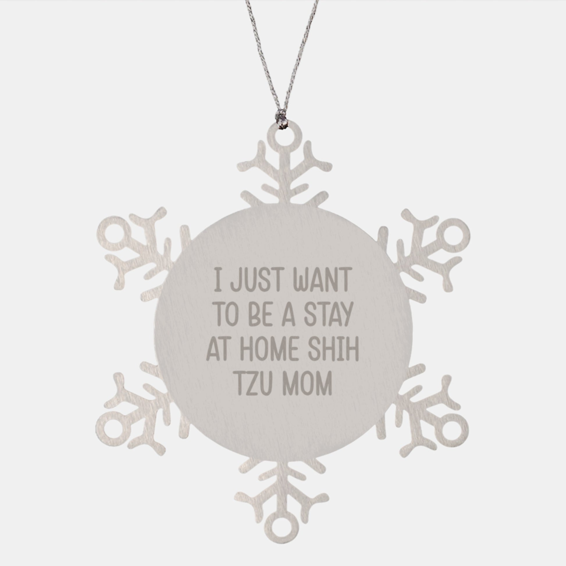 Funny Shih Tzu Dog Mom Gifts from Friends for Christmas Unique Snowflake Ornament - Image 1