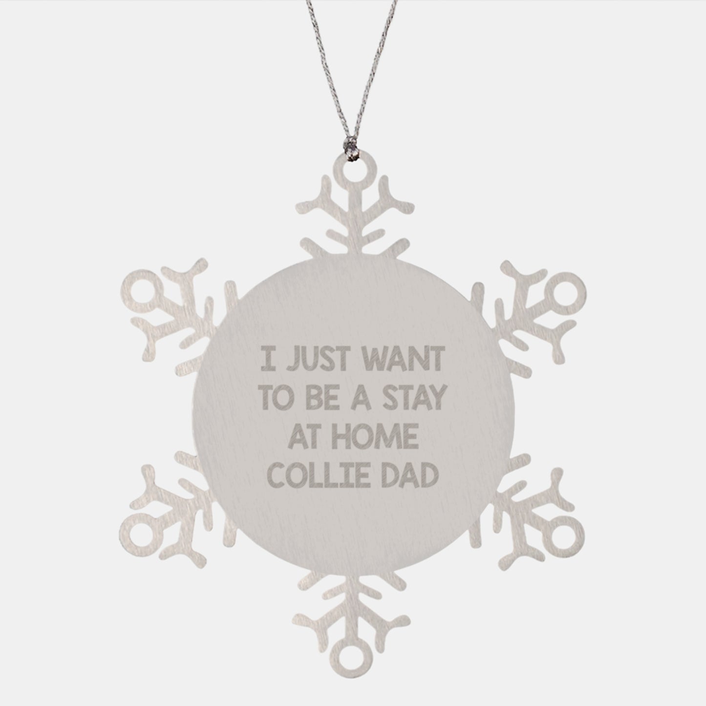 Funny Collie Dog Gifts for Men, Snowflake Ornament Handmade for Christmas Unique Gifts from Dad to Collie Dog Dad - Image 1