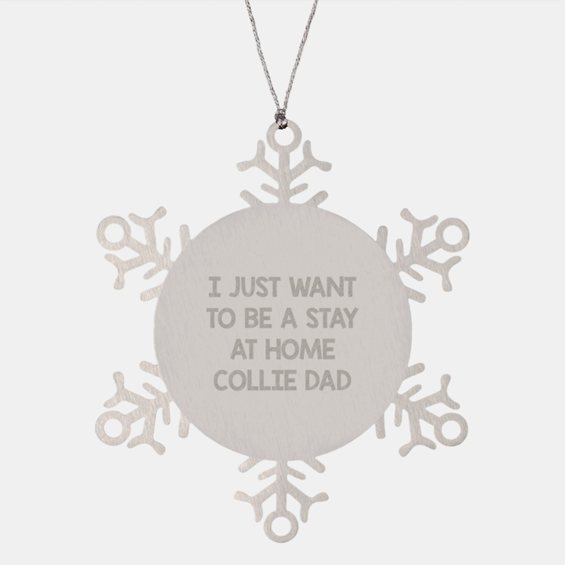 Funny Collie Dog Gifts for Men, Snowflake Ornament Handmade for Christmas Unique Gifts from Dad to Collie Dog Dad - Image 1