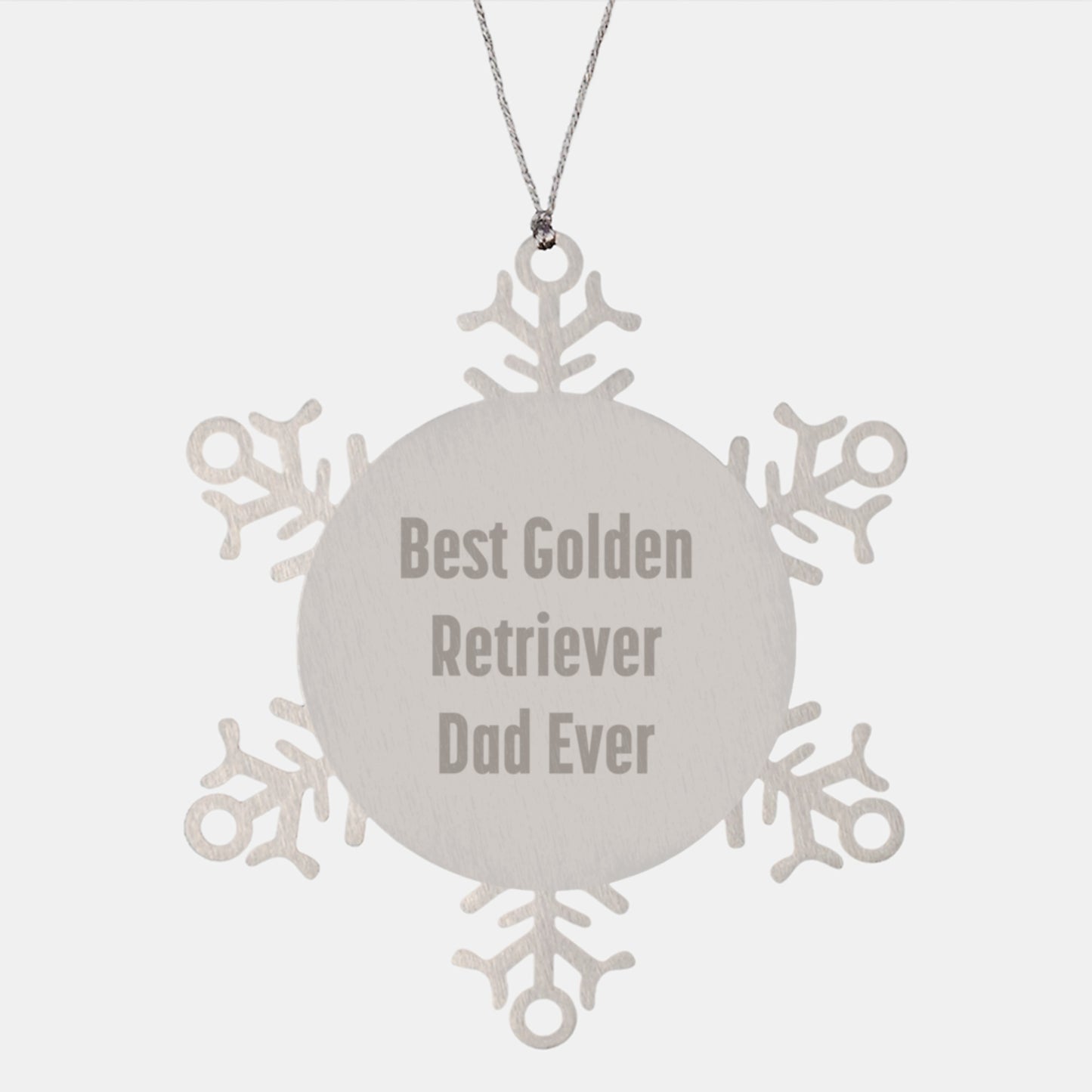 Funny Golden Retriever Dog Gifts from Dad to Best Golden Retriever Dad Ever, Snowflake Ornament for Christmas - Image 1