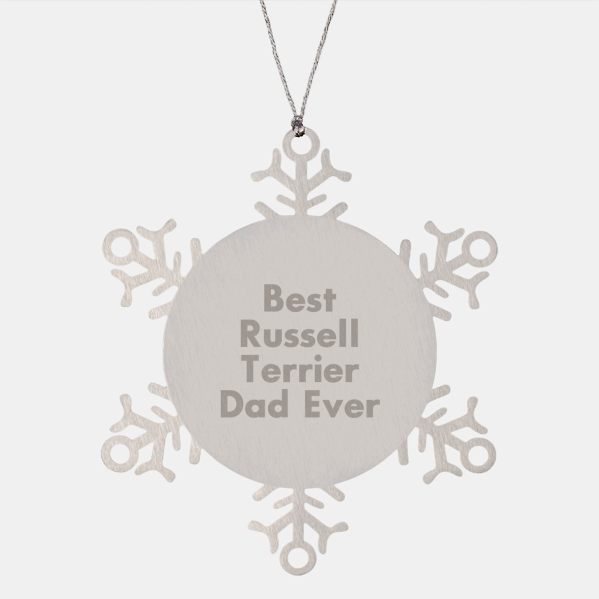Russell Terrier Dog Snowflake Ornament Gifts from Men to Best Russell Terrier Dad Ever, Funny Unique Christmas Tree Decorations - Image 1