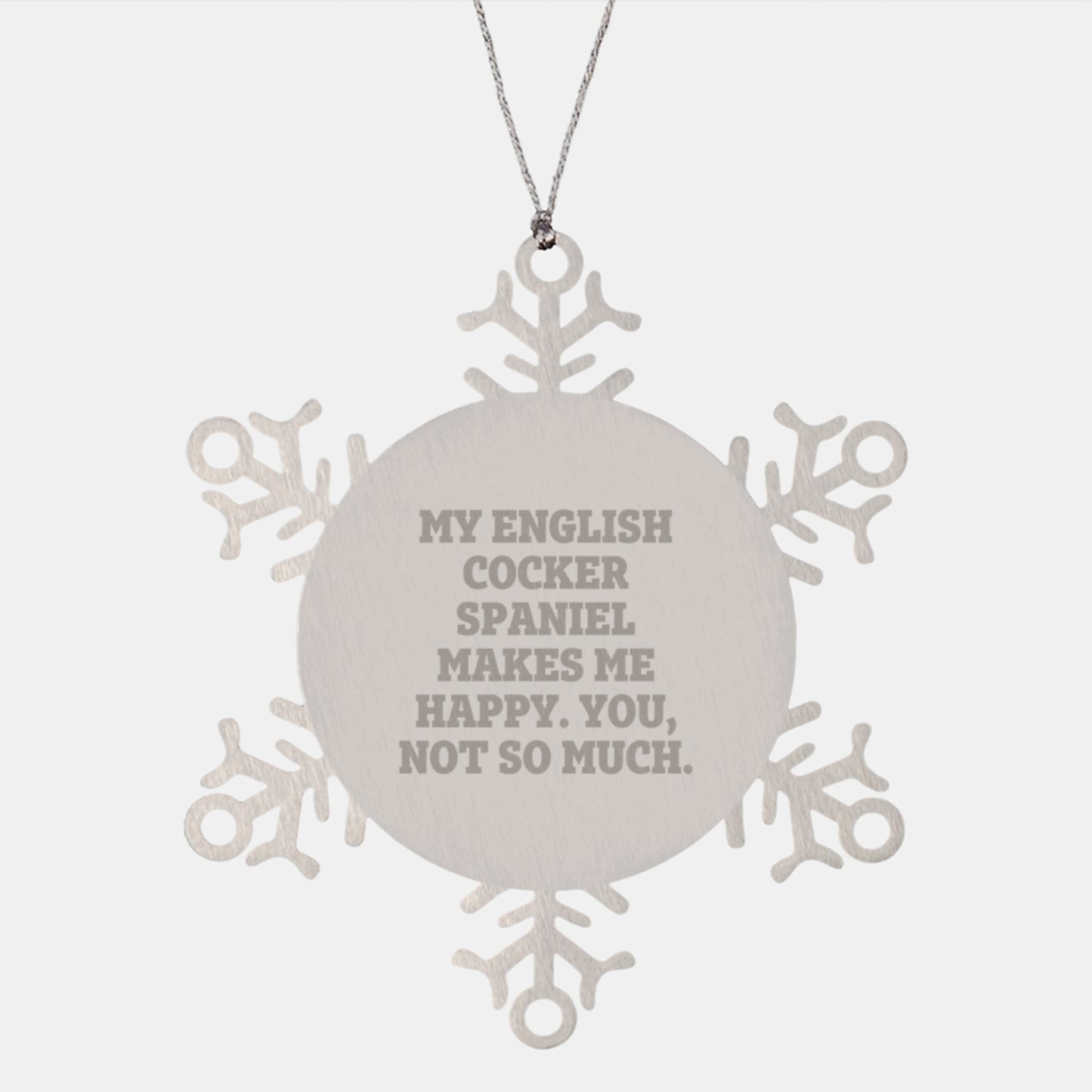 Funny English Cocker Spaniel Dog Gifts for Christmas Snowflake Ornament from Family to Friends - Image 1