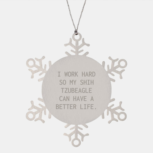 Shih Tzu Dog Lovers' Funny Snowflake Ornaments Gifts from Friends for Christmas - Image 1
