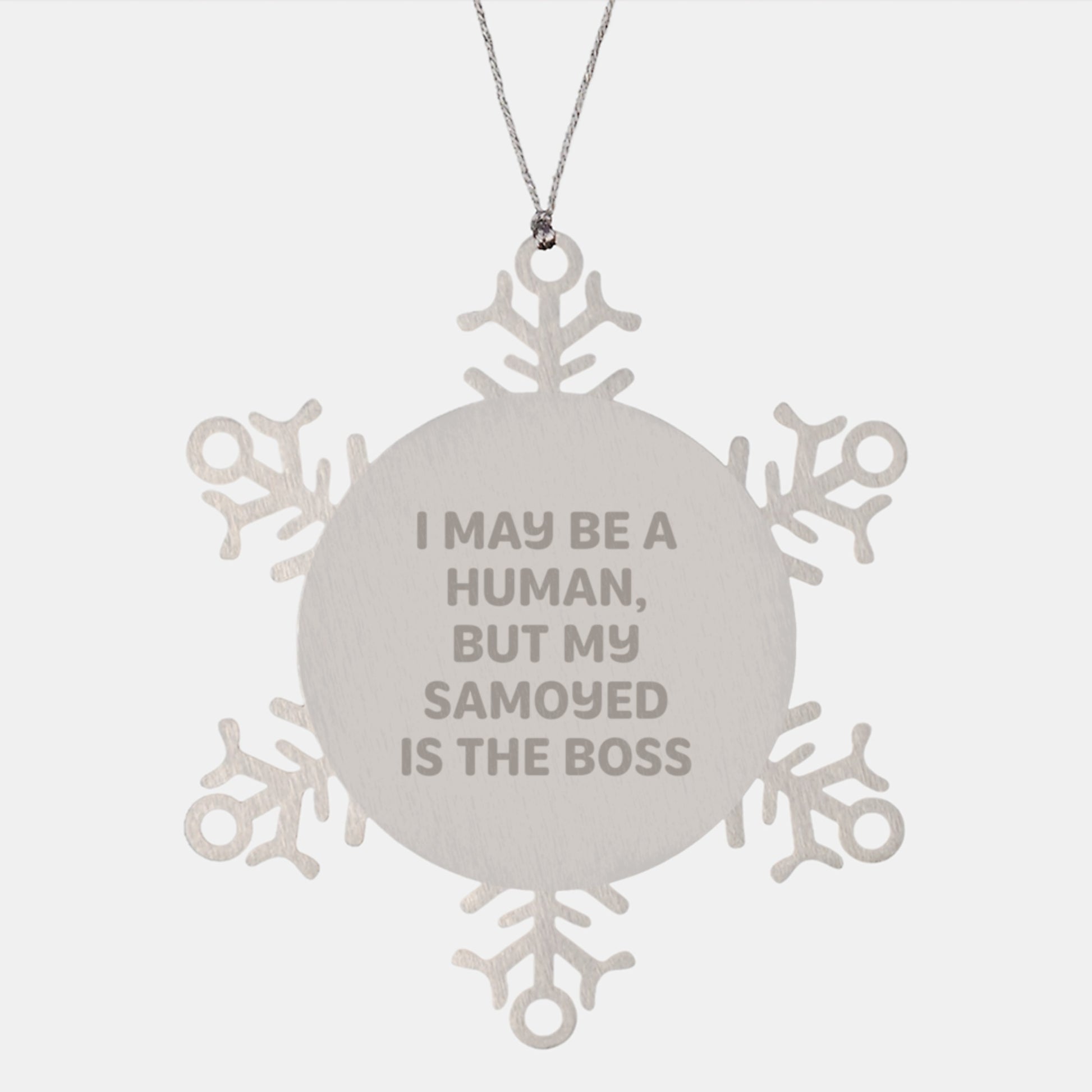 Samoyed Dog Snowflake Ornament Funny Gift from Friends for Christmas Unique Presents - Image 1