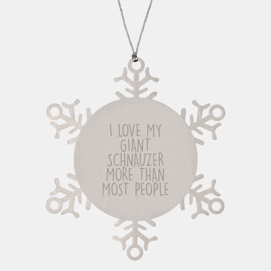 Giant Schnauzer Dog Lover Gifts from Family, Friends, or Coworkers for Giant Schnauzer Dog Christmas Unique Gifts - Funny Snowflake Ornament - Image 1