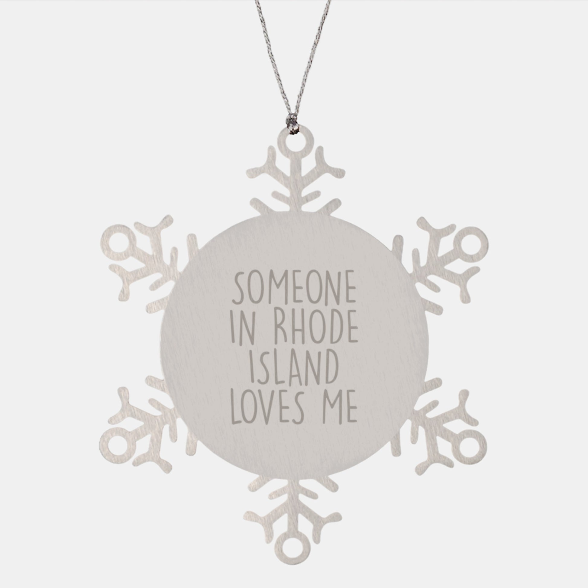 Rhode Island Gifts Someone In Rhode Island Loves Me Snowflake Ornament, Gifts from Men to Women, Unique Christmas Unique Gifts - Image 1