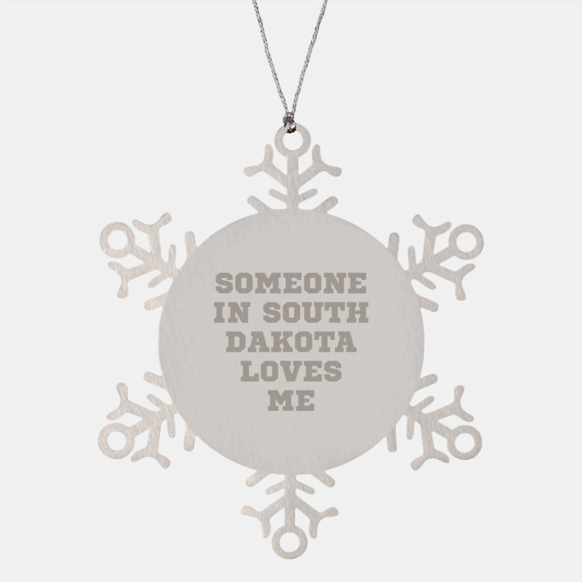 South Dakota Snowflake Ornament Someone In South Dakota Loves Me Funny Christmas Unique Gifts from Friends for Family, Unique Snowflake Decoration - Image 1